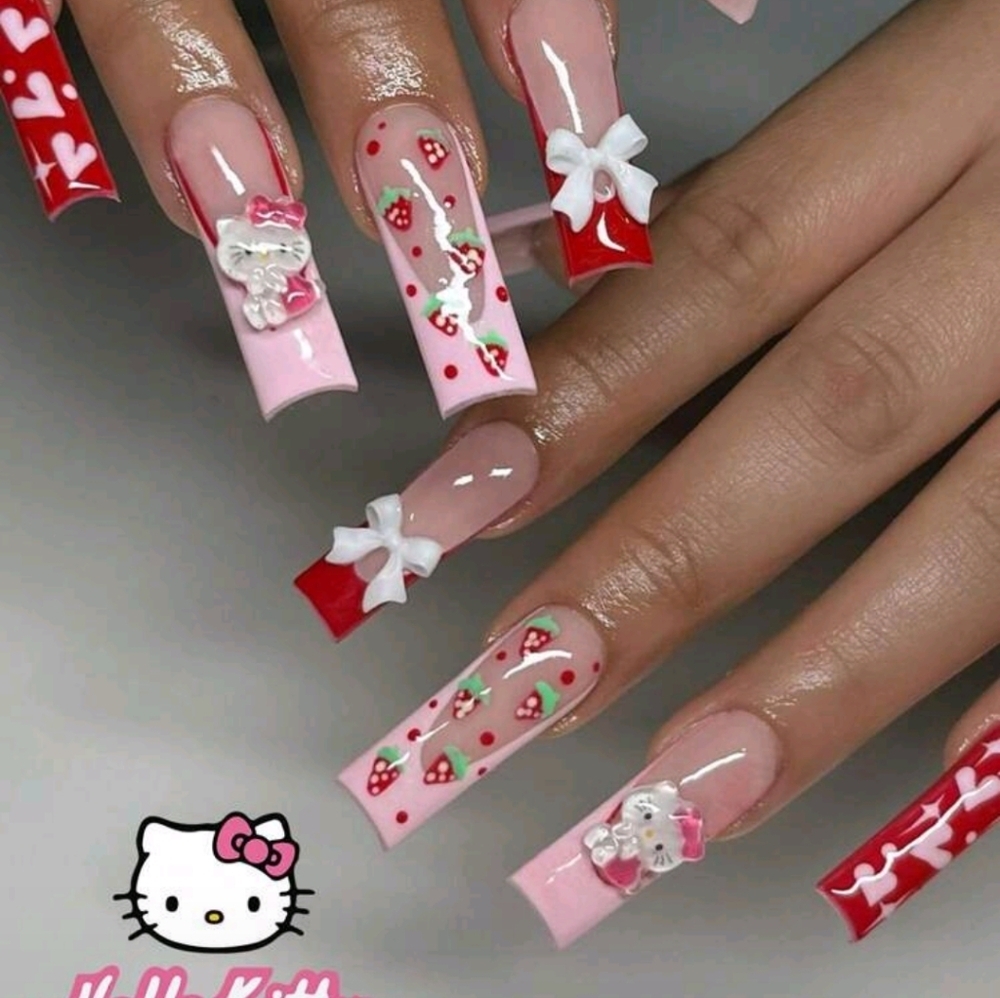24pcs Hello Kitty Nails